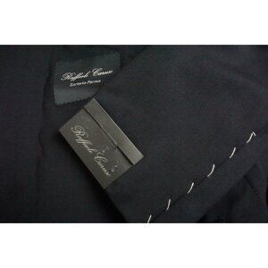 Raffaele Caruso Sartoria Parma Black S110s Wool 2Pc Suit Jacket Pants 40R NEW
